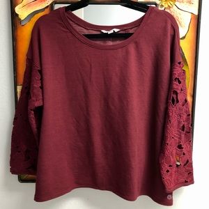 American Eagle Lacy Petal Back Sweatshirt